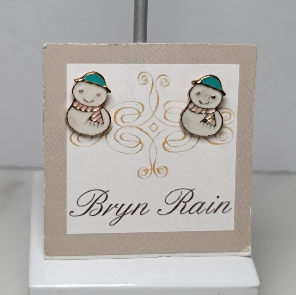 Fresh Crystal Collection Small Snowman Earrings